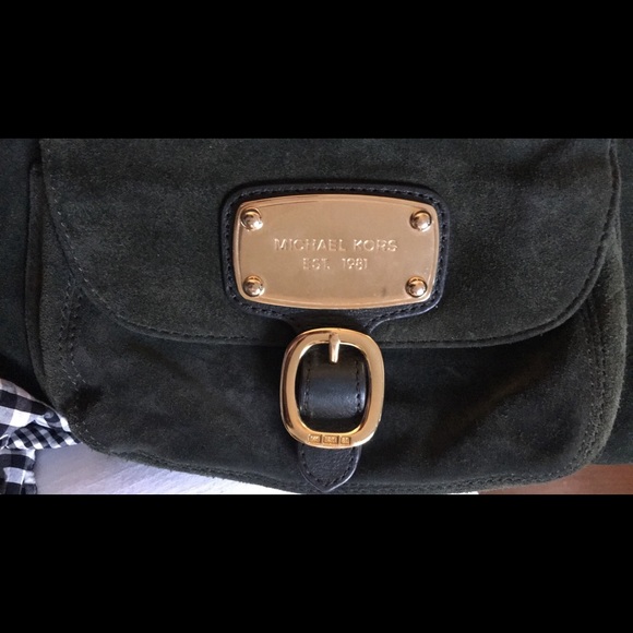 Michael Kors Forest Green Suede Satchel - Picture 3 of 6